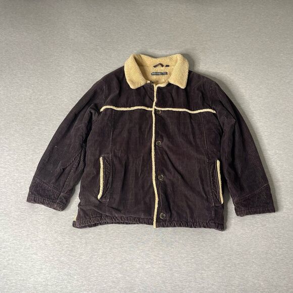 Perry Ellis Portfolio Men's Vintage Corduroy Fleece Lined Coat Jacket - Picture 1 of 12